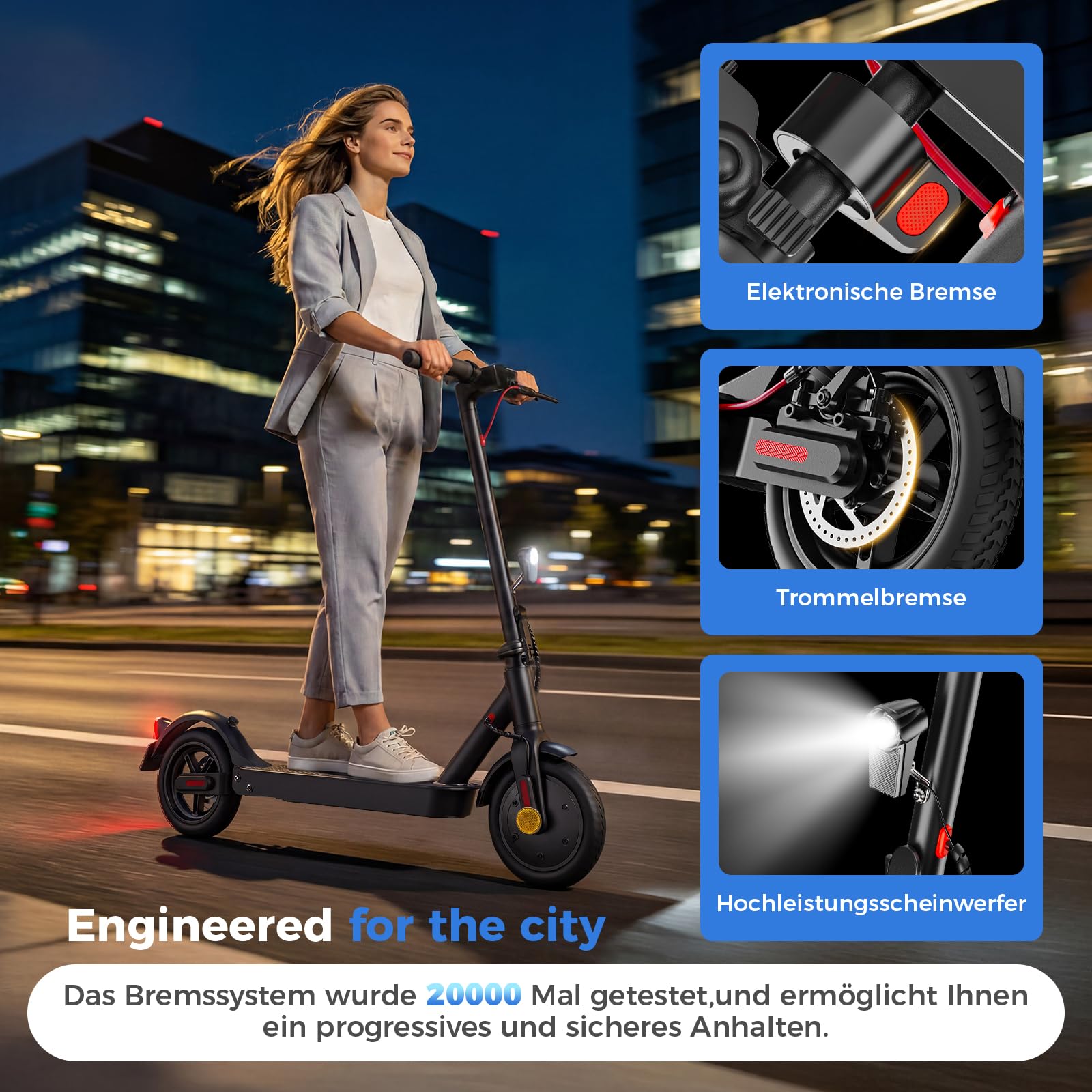 E Scooter mit Straßenzulassung | 8,5 Zoll Wabenreifen 30 km Reichweite 350W Motor | 20km/h Elektroroller mit Smart APP, LED & Duales Bremssystem bis 120kg, Leicht Kompakt & Stabil Für Pendler