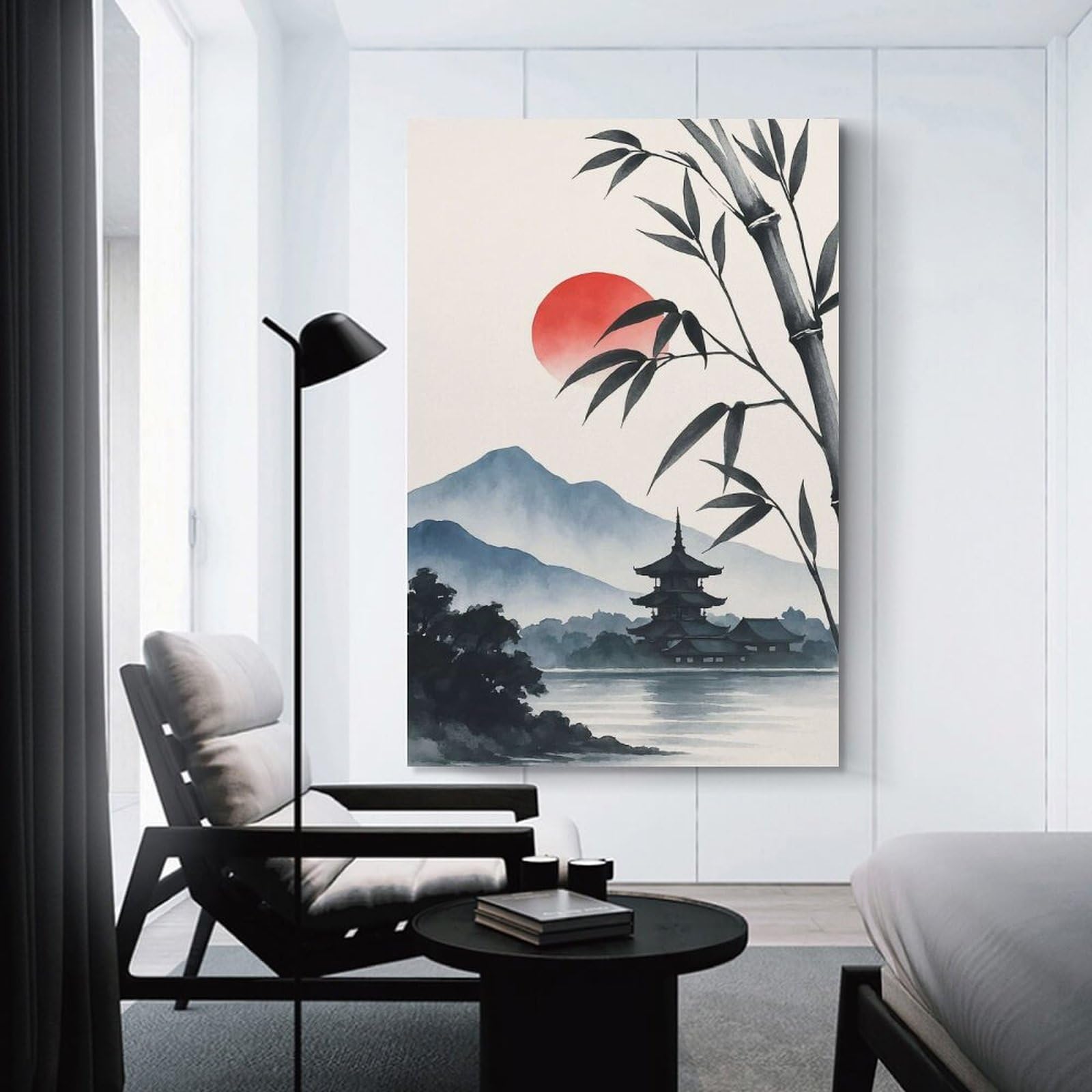 Junmoney Japanese Scenery Print Home Decor Wall Art 12x18inch(30x45cm), for Office, Study Or Home Workspace, Home Office Artwork with Decorative Appeal