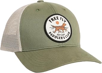 Free Fly Youth Paddlers Club Trucker Hat - 6-Panel Design with Medium Crown, Mesh Back, Adjustable Snapback for Outdoor Wear