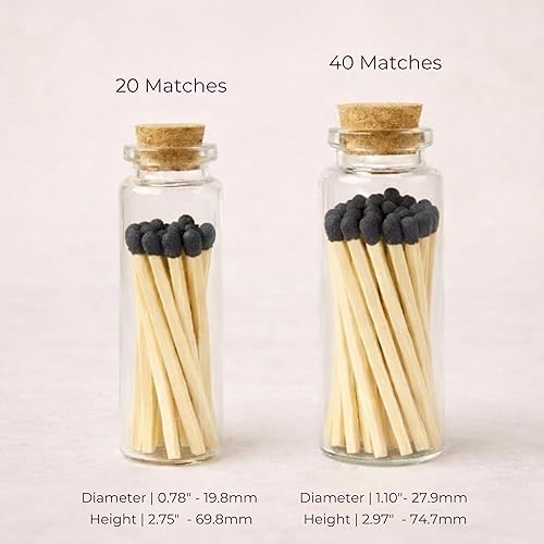 Miniatura 4 de Chandler Studio Más de 40 fósforos de seguridad en frasco, frasco de vidrio Strike On Bottle de cerillas de 2 pulgadas