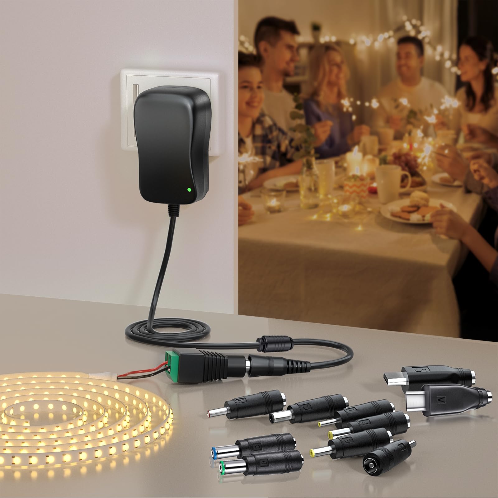 Soulbay 36W Alimentatore Universale 12V CA/CC Adattatore Caricatore 3000mA con 11 Punte DC Regolabili per 3-12V