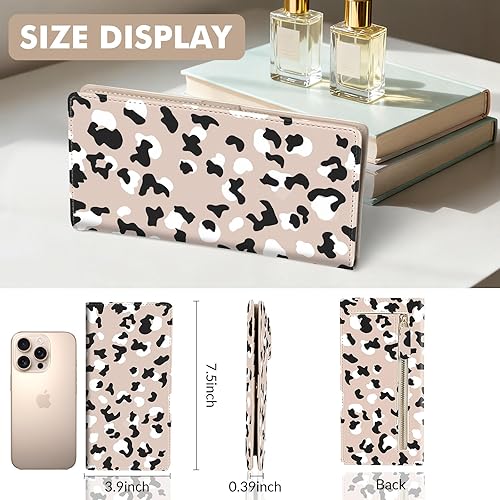 Miniatura 4 de Billetera para mujer, billetera RFID para mujer, delgada y delgada para tarjetas de crédito, cartera organizadora de piel sintética, bonita cartera