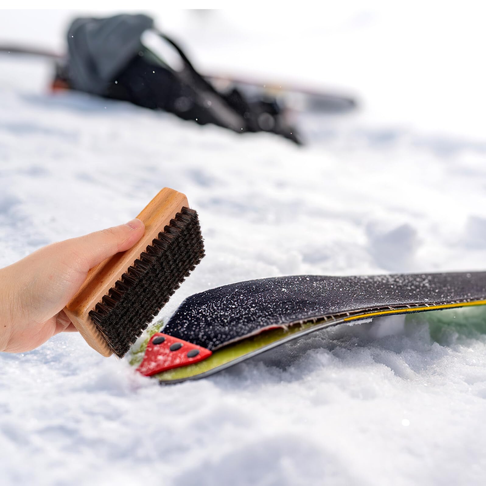 Healeved Brosse à Farter pour Ski et Snowboard 3 Pièces – Fil de Cuivre, Nylon et CRIN de Cheval – Entretien, Polissage Manuel, Nettoyage en Profondeur, Accessoire Sport d'hiver