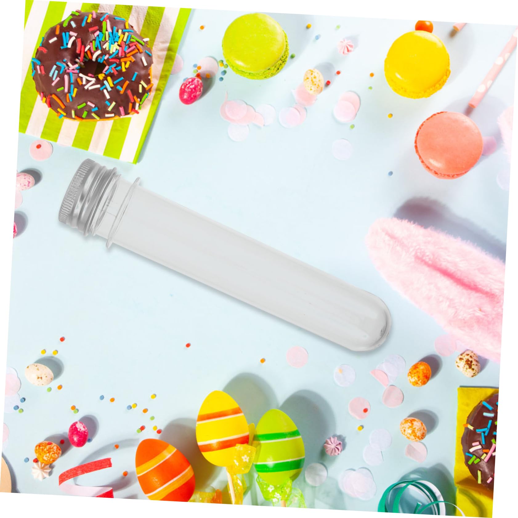 PRETYZOOM 50 Stück Reagenzglas-Bonbonschachtel ätherische öle deckel Leere Wunschflaschen plastikflasche Kunststoff Tube Set durchsichtige Kunststoffrohre Reagenzgläser für den Haushalt p.s