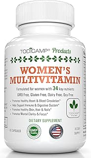 TODICAMP Women's Multivitamin & Mineral Complex with Plant-Based Extracts - Hair Skin and Nails Vitamins - Foundational Mu...