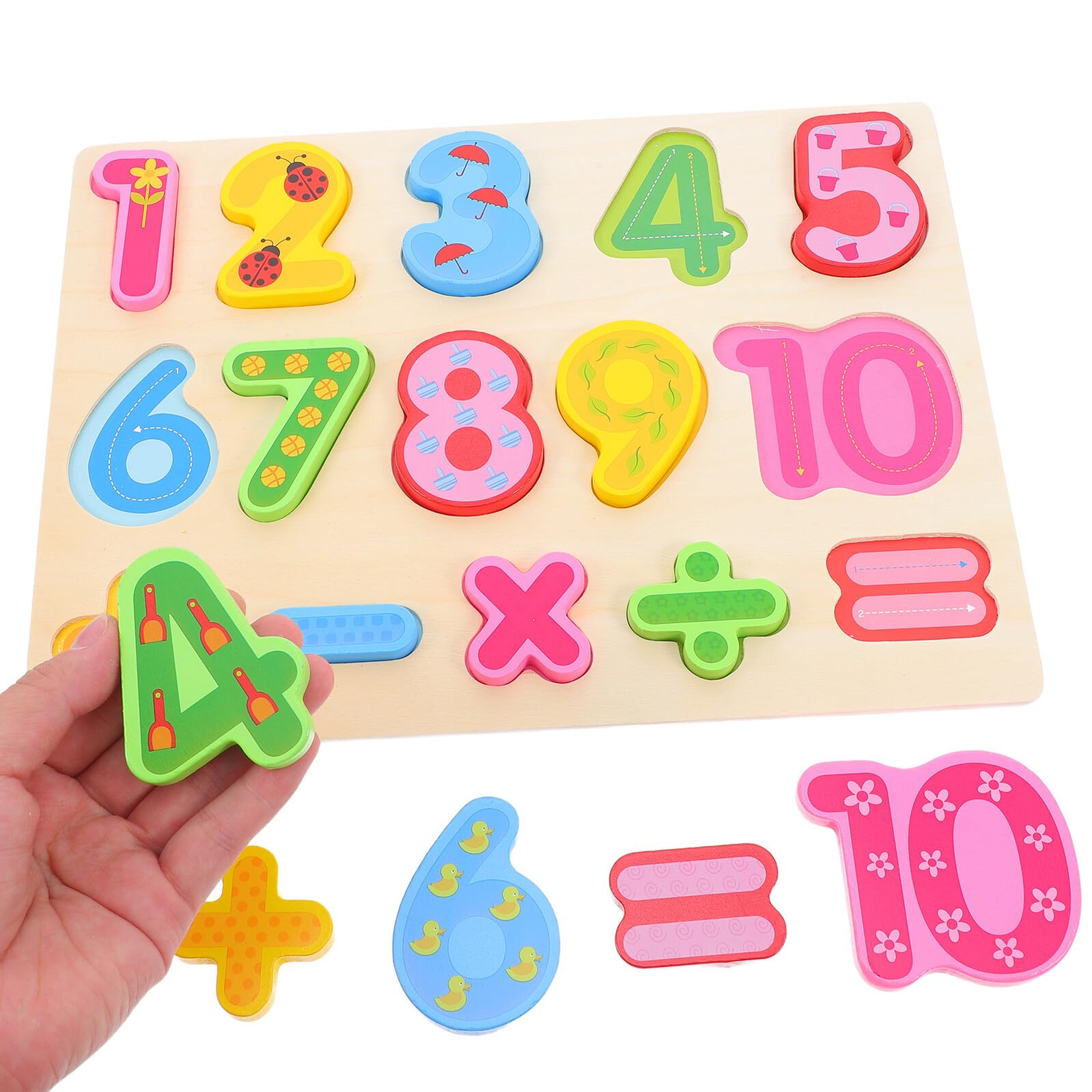 Rompecabezas de Madera 3 Piezas para Aprendizaje Infantil | Formas, Números y Alfabetos, Educación Temprana y Preescolar, Obsequio de Navidad y Año