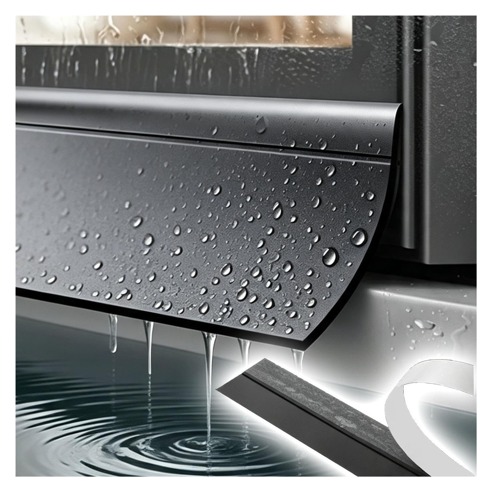 Tira goterón ventana autoadhesiva desvío agua lluvia