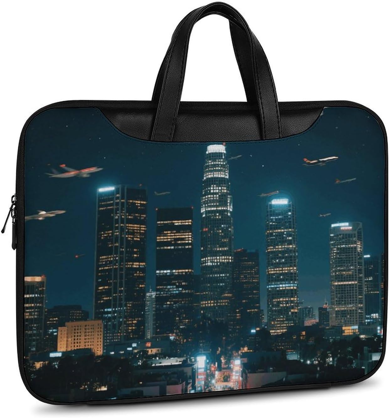 Los Angeles Skyline PU Leather Laptop Tote Bag