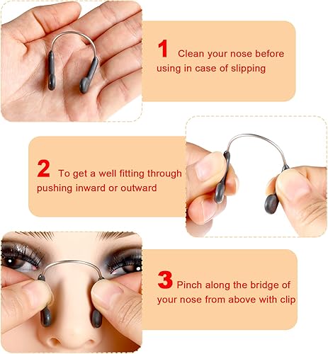 Miniatura 6 de 12 piezas de tapón de nariz de natación clip de nariz de metal para entrenamiento de adultos principiantes