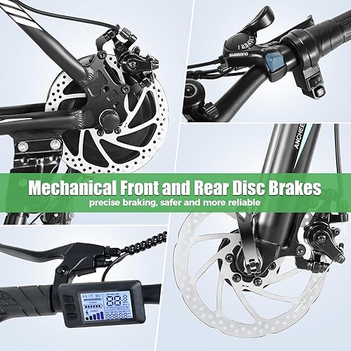 Miniatura 29 de ANCHEER Bicicleta eléctrica para adultos, [motor pico de 750 W], bicicleta eléctrica de montaña de 26 pulgadas, bicicleta eléctrica de 55 millas Azul