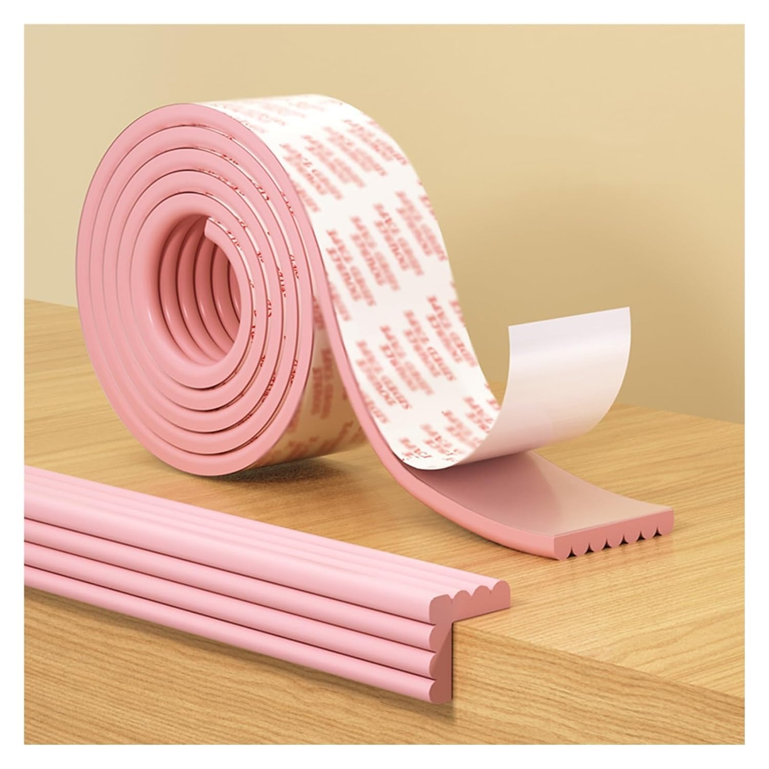 2MTR Silicon Corner Guards, Edge Corner Guard for Kids, Edge Safety Bumpers | Soft & Highly Elastic, No Adhesive Residue, Lion Print Design, Fits Table & Furniture, Toddler Safe Bumper Strip 2 M (B-Pink)-image-7