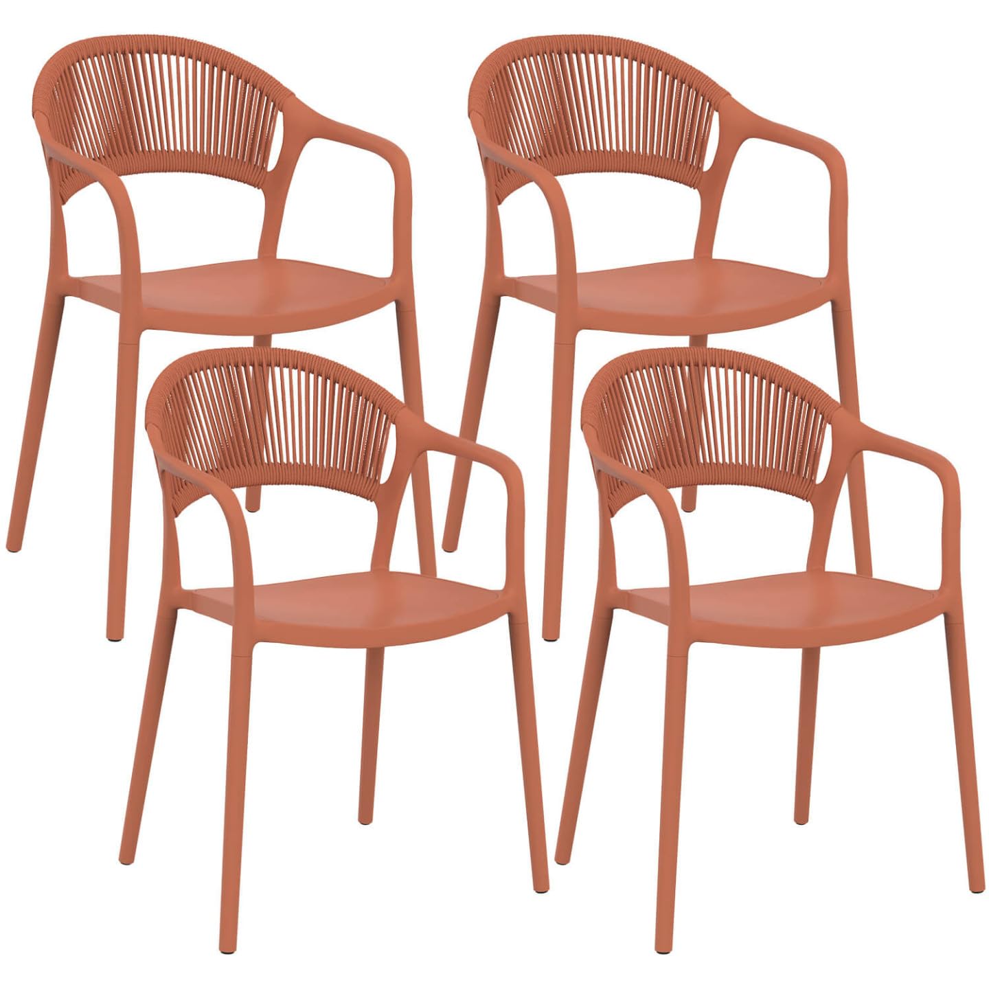 IDMarket - Lot de 4 chaises de Jardin empilables Odelia