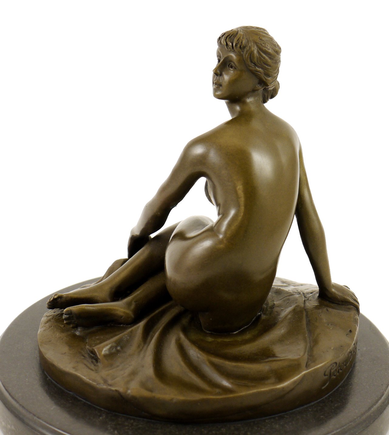 Kunst & Ambiente - Jugendstil Bronzefigur - Der Frühling (1891) - signiert - Peter Breuer Skulptur - Deko Figur - Wohndeko