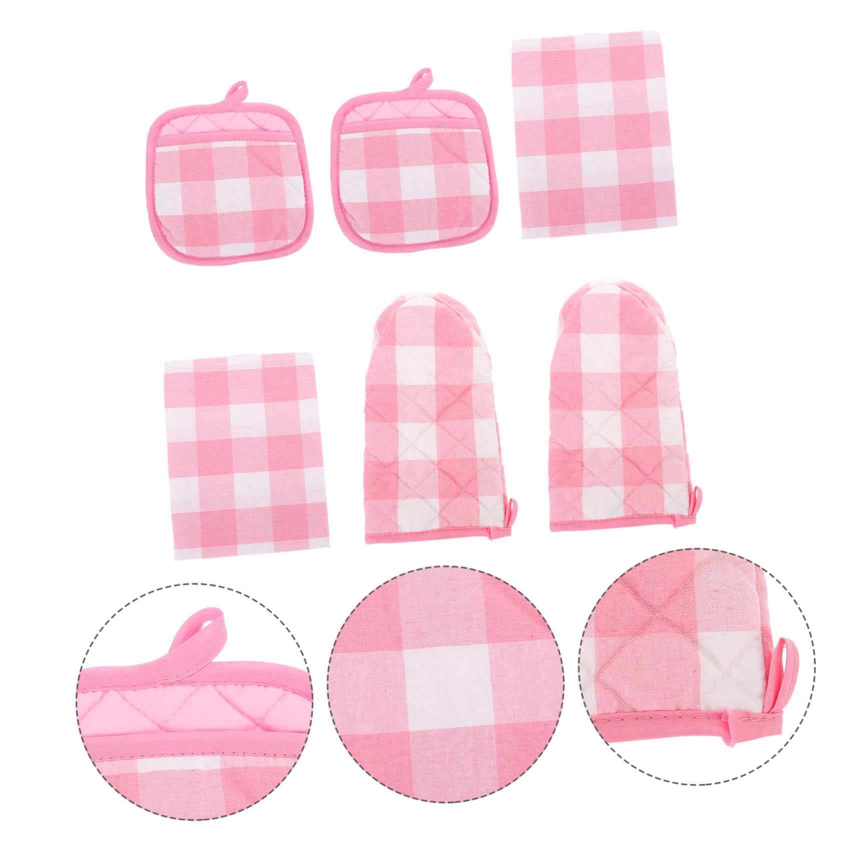 2 Sätze Teiliges Ofenhandschuhe und Geschirrtücher Hitzebeständige Scald Kissen Flexible Topfhandschuhe mit Rutschfestem Griff Inklusive Ofenhandschuhen Isolierpads und