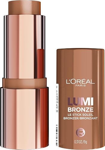 L'Oreal Paris Lumi Bronze Le Stick Soleil Bronzer Stick, Cream-To-Powder Bronzer For A Sunkissed Face Makeup Glow, 110 Toasted Sunlight
