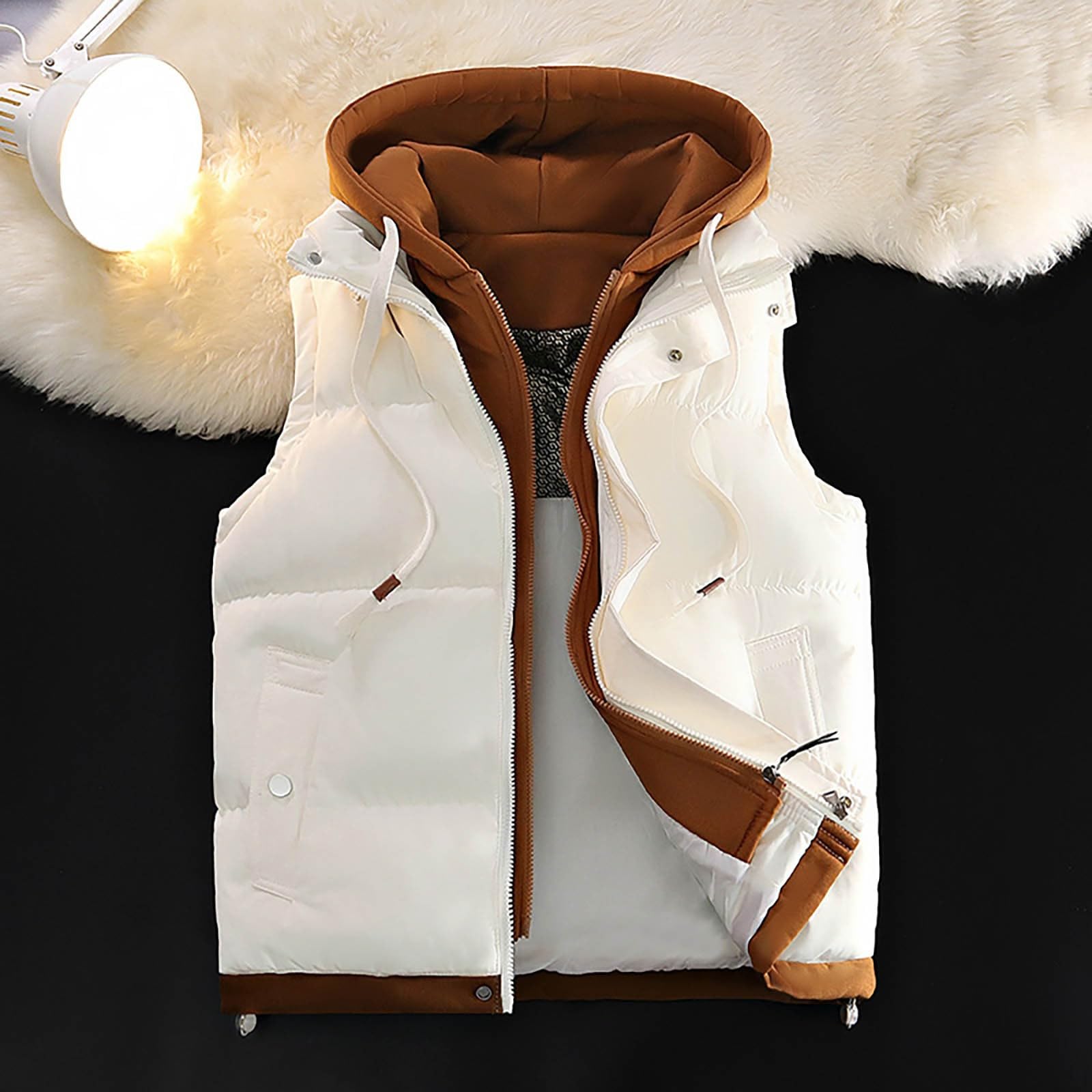 Générique Homme Doudoune Sans Manches Femme Capuche Poches Zippées Gilet Matelassé | Léger Randonnée, Veste Sans Manche Homme, Doudoune Sans Manche Homme Hiver
