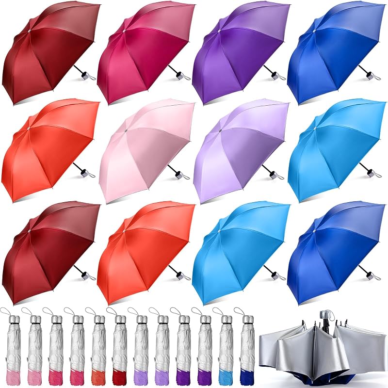 Silkfly 24 Pack Umbrella Bulk Multicolored Rain UV