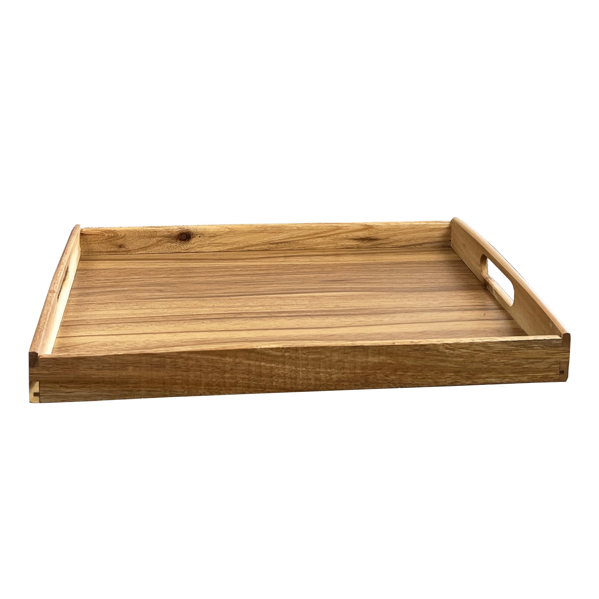 40cm x 30cm Acacia Wood Rectangular Tray with Handles