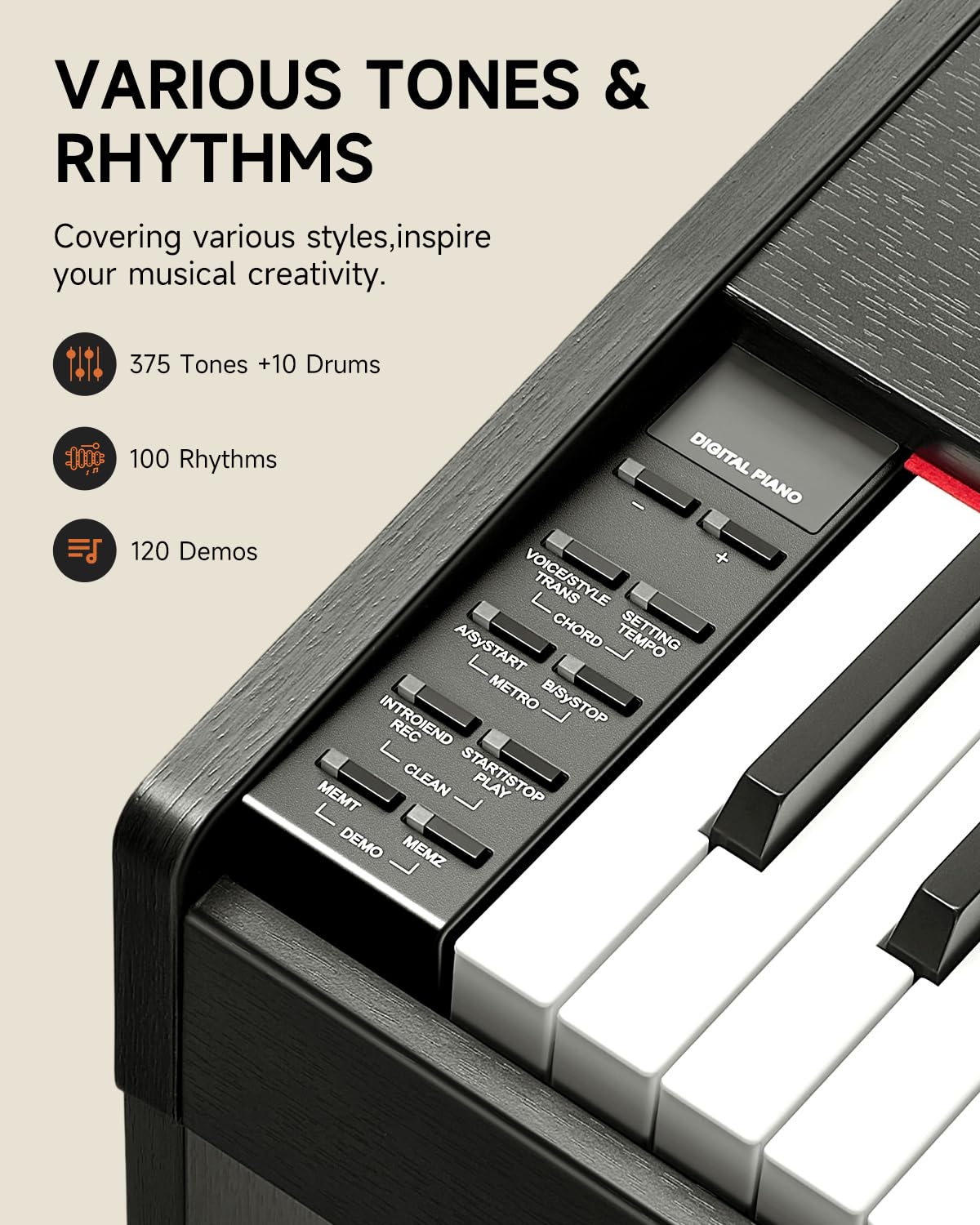 Donner DDP-50 Pianoforte Digitale Pesato 88 Tasti per Principianti, Tastiera Elettrica Full Size con Supporto e 3 Pedali