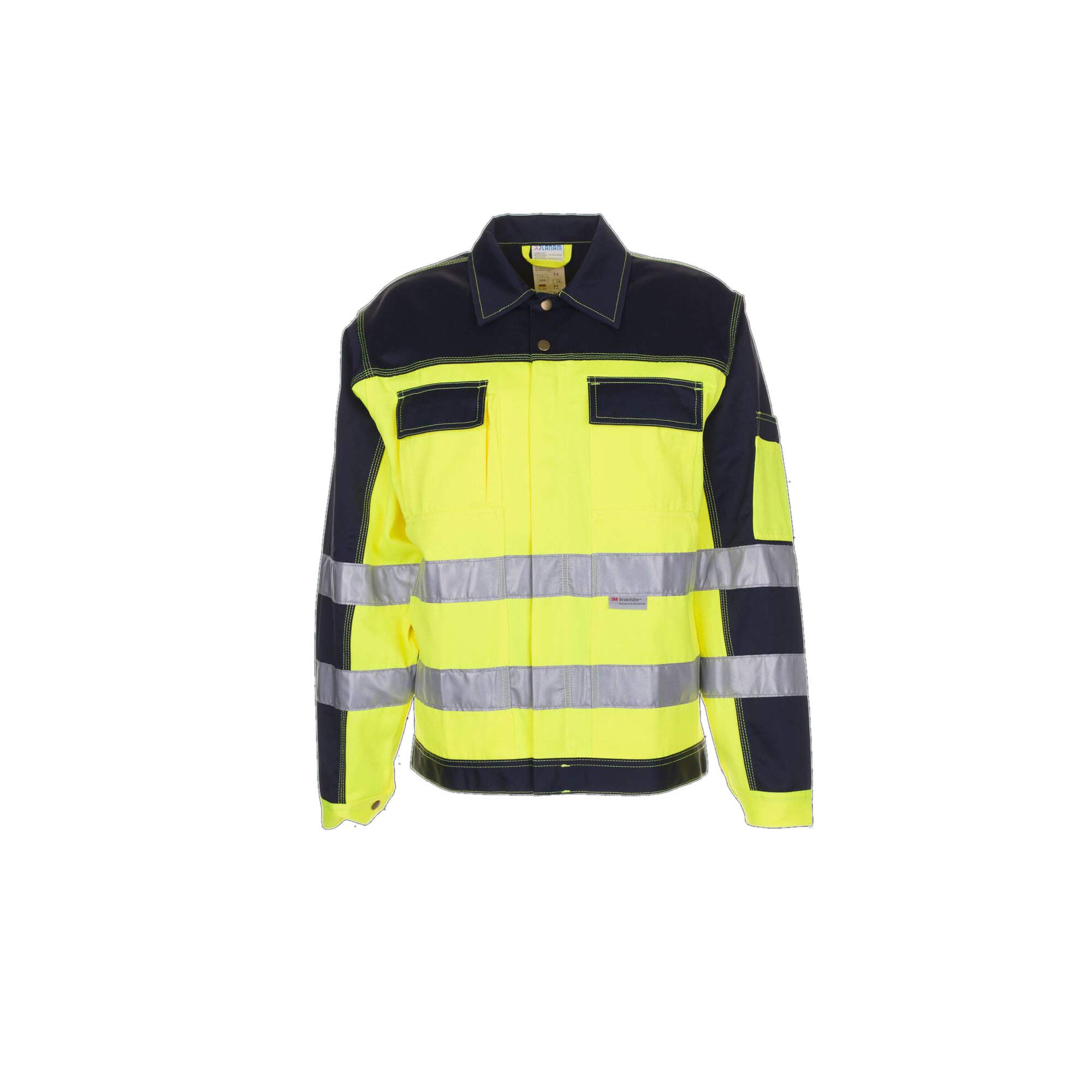 Planam 2007030 Warnschutz Bundjacke, Gelb/Marine, Größe 30