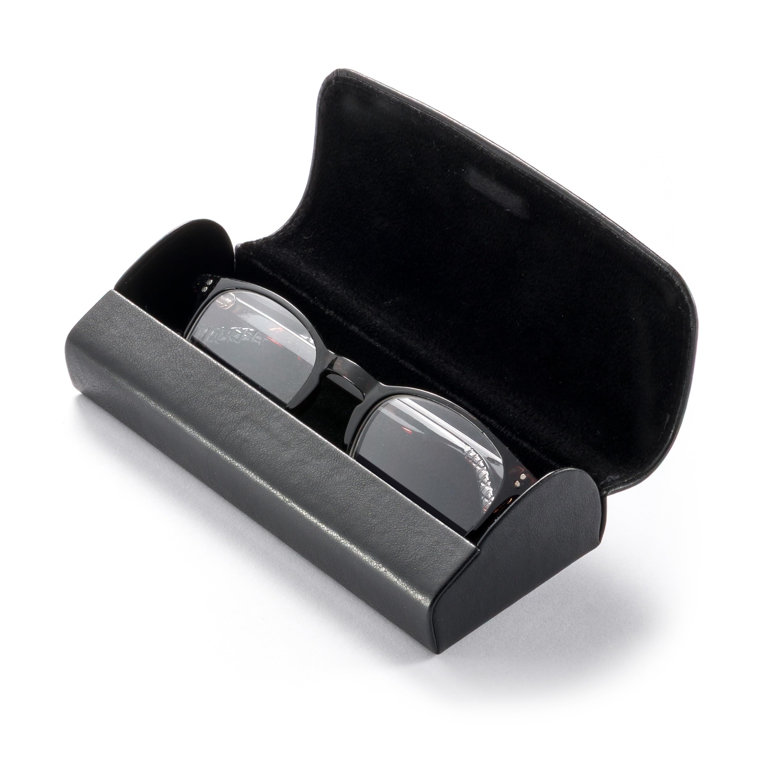 FEFI Etui na okulary Hardcase – ochrona premium dla Twoich okularów – sztuczna skóra o wyglądzie szlachetnej skóry, miękka aksamitna wyściółka wewnętrzna – zamknięcie na magnes, klasyczne i eleganckie