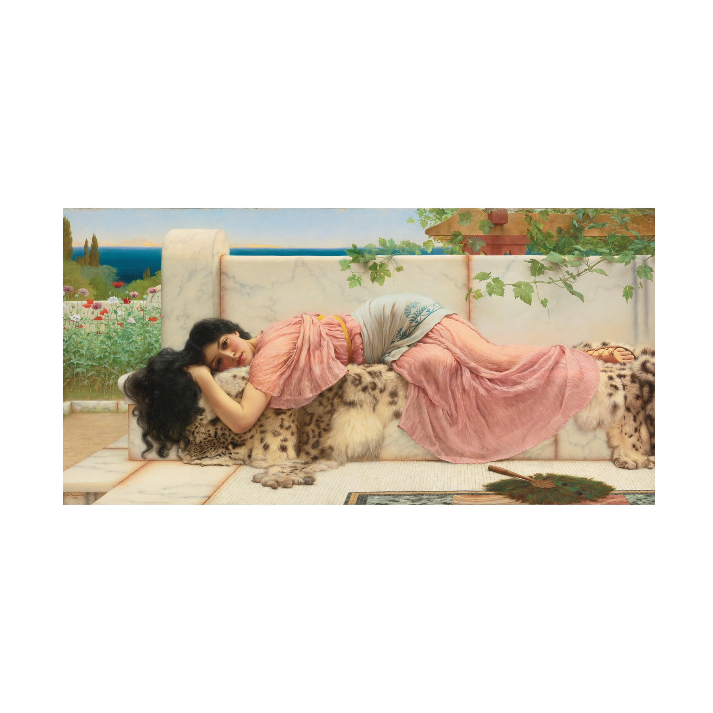 Trademark Fine Art Canvas Wall Art - Masters Collection 'When The Heart Is Young John William Godward' Wall Art for Living Room, Bedroom, or Office Décor 47 x 24 Inches