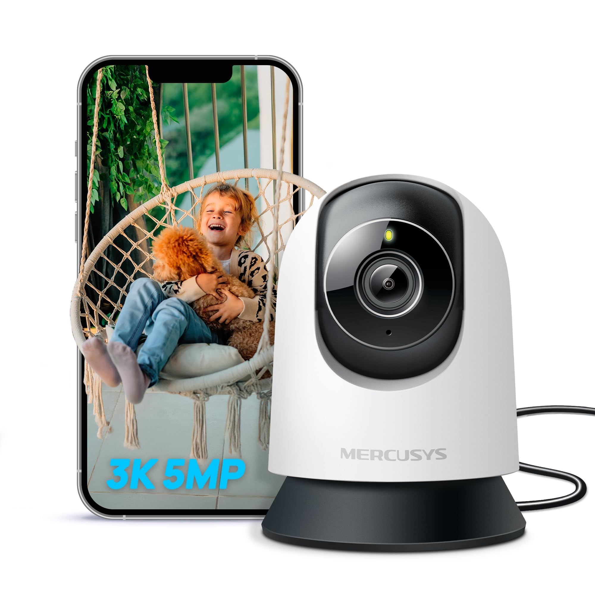 MERCUSYS MC230 3K 5MP Pan/Tilt Indoor Security Camera Pet Camera