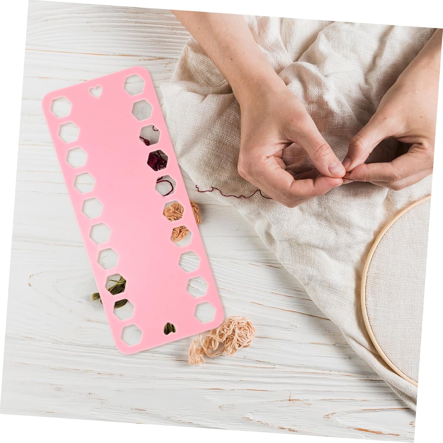 OHPHCALL 5pcs Thread Storage Winding Board Plastic Thread Organizer Embroidery Floss Holder for Cross Stitch Sewing Projects