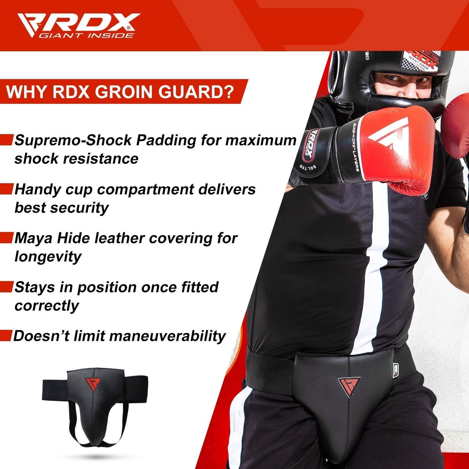 RDX Groin Protector for Boxing, Muay Thai, Kickboxing and MMA Fighting