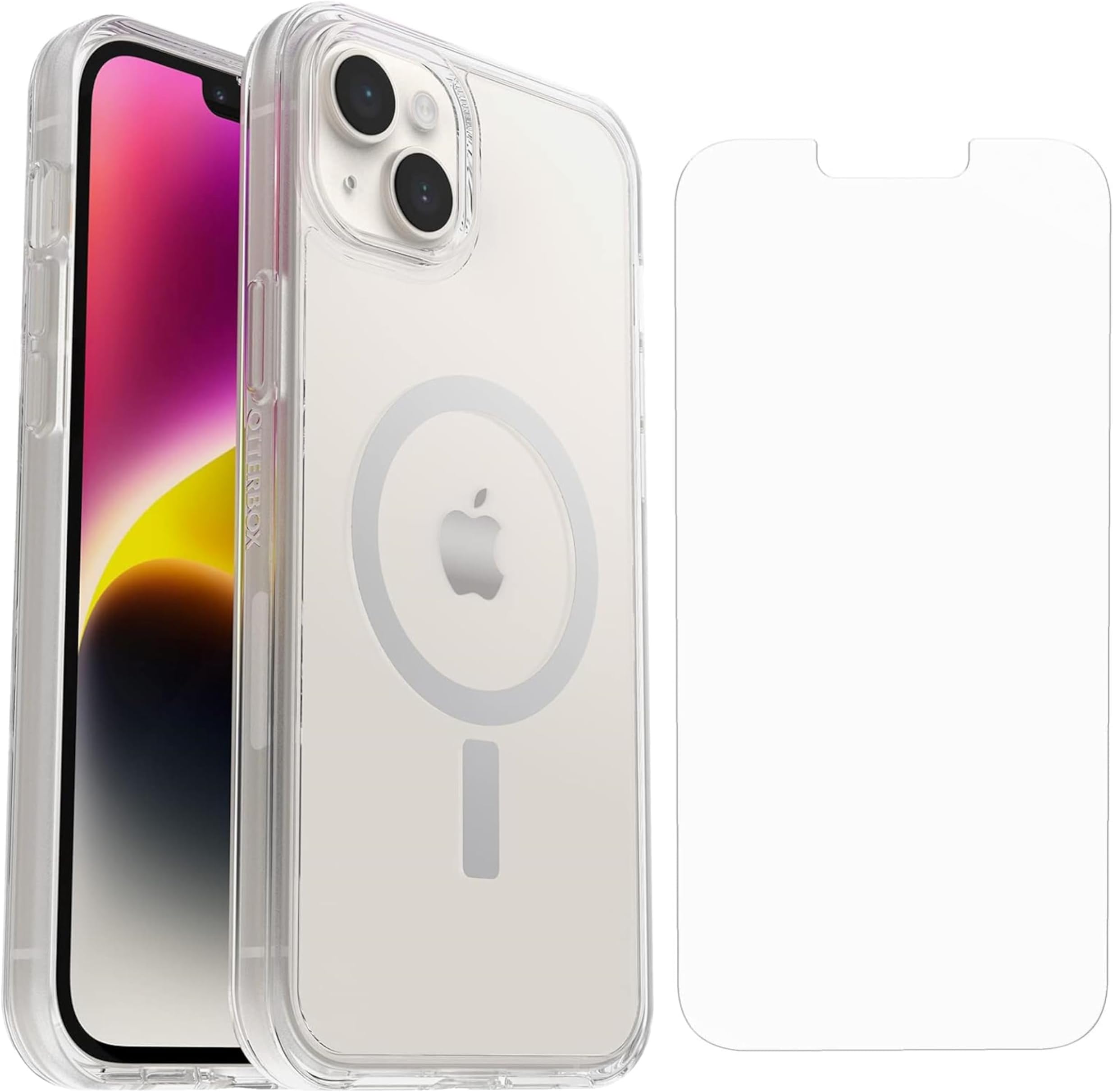 OtterBox Symmetry Series Plus Case for iPhone 14 Plus with Screen Protector - Clear