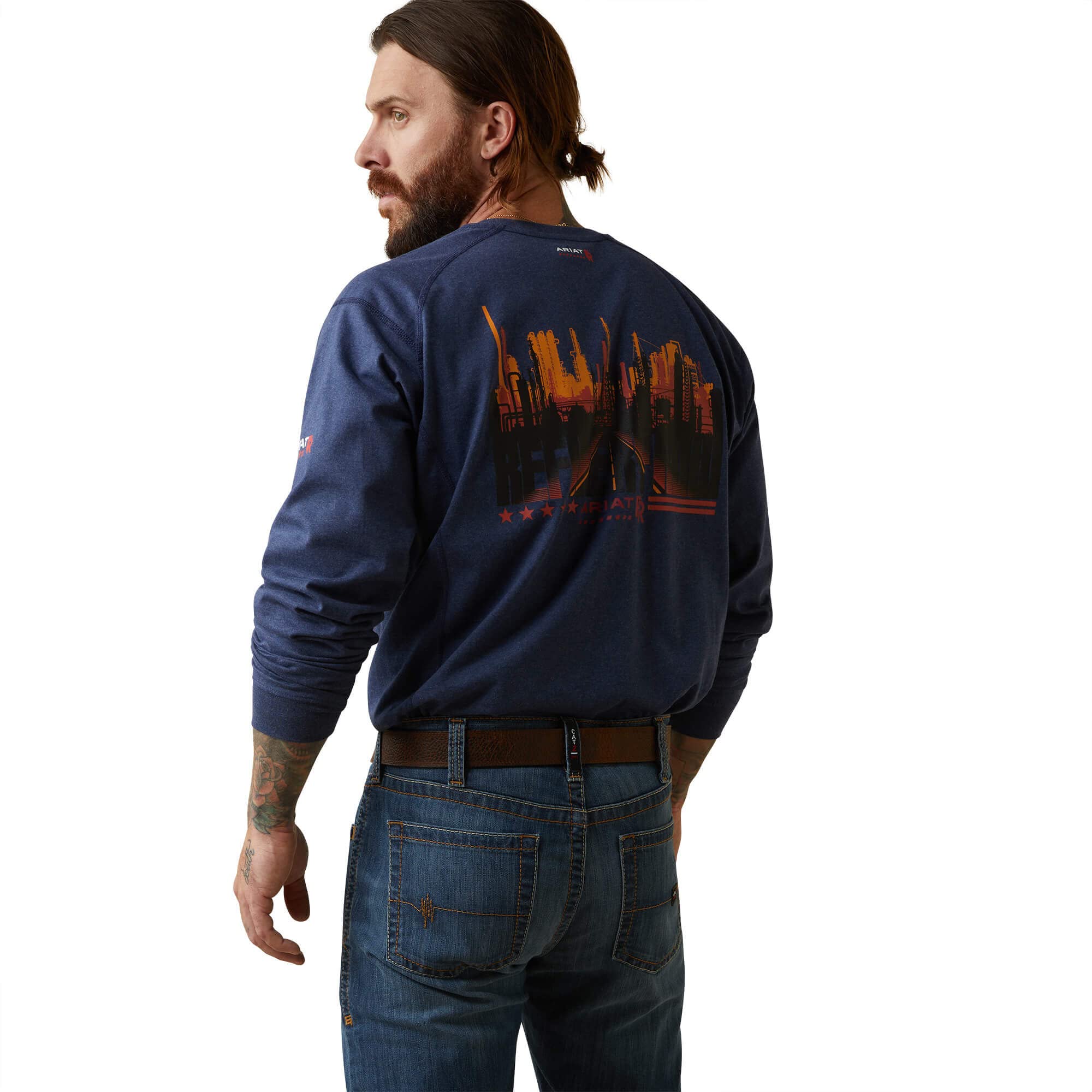 Ariat Rebar FR Air Refinery Henley - Camisa de Trabajo de Manga Larga para Hombre, Talla Grande y Alta - 10043775-Big