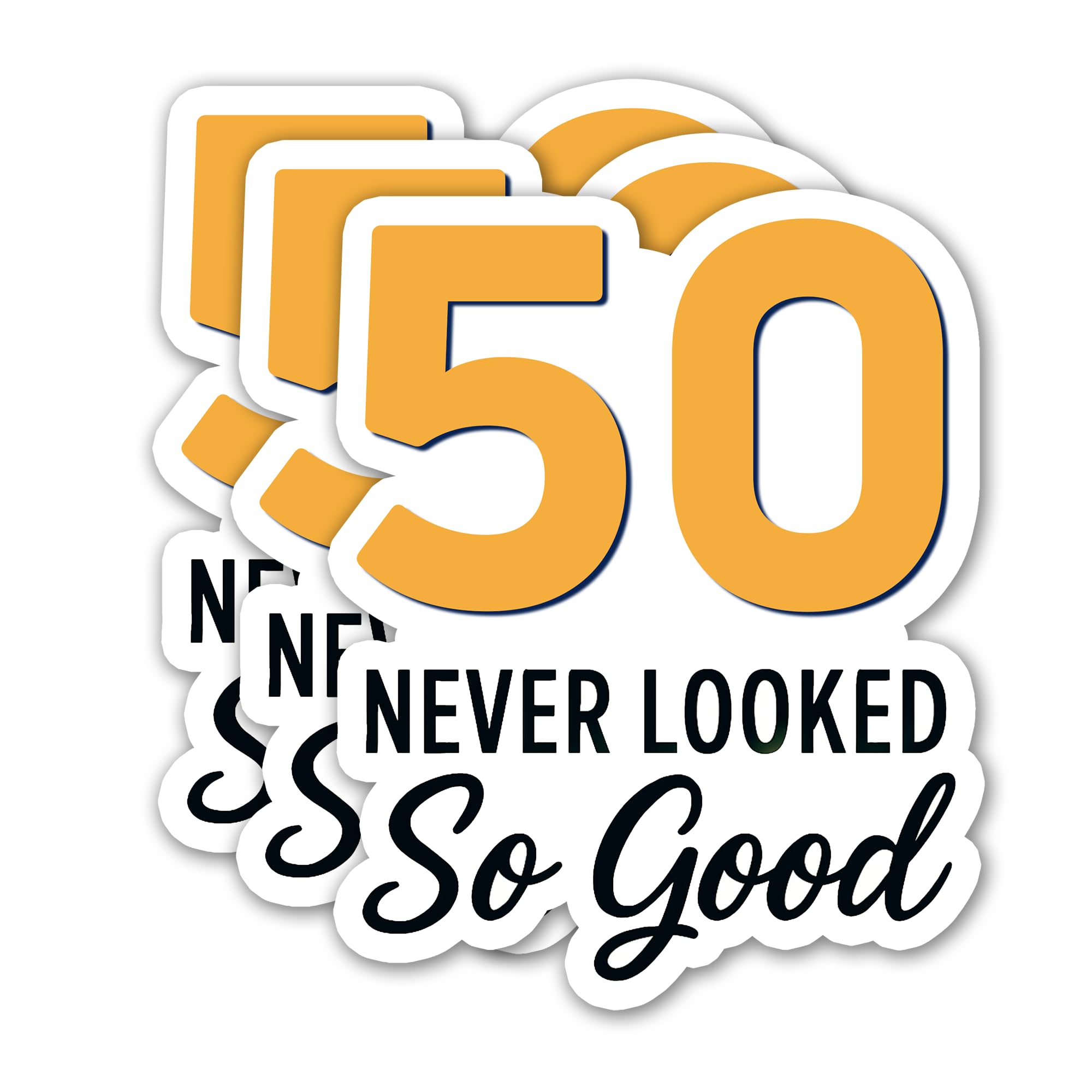 Photo 1 of (3PCS) 73 Never Looked So Good Sticker – Happy 73 th Birthday, Waterproof Vinyl Decals for Party Decor, Scrapbooking, Water Bottles, Laptops, Size 3" x 2.5"