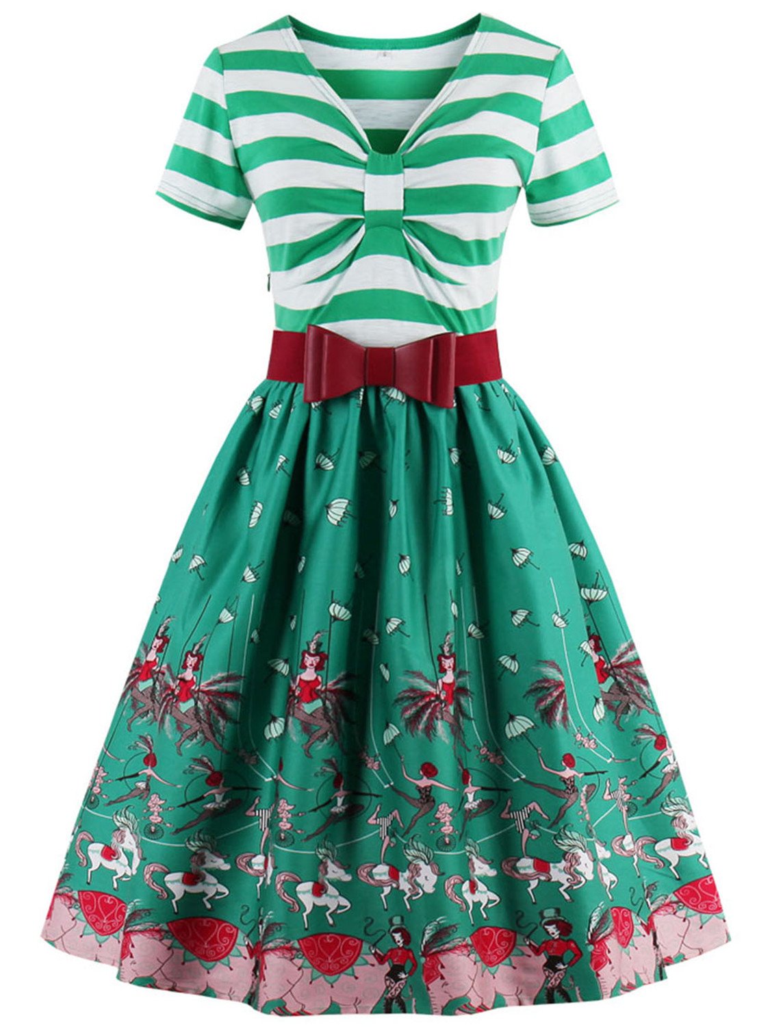 Women's 1950s Vintage Cocktail Swing Retro Rockabilly Dress