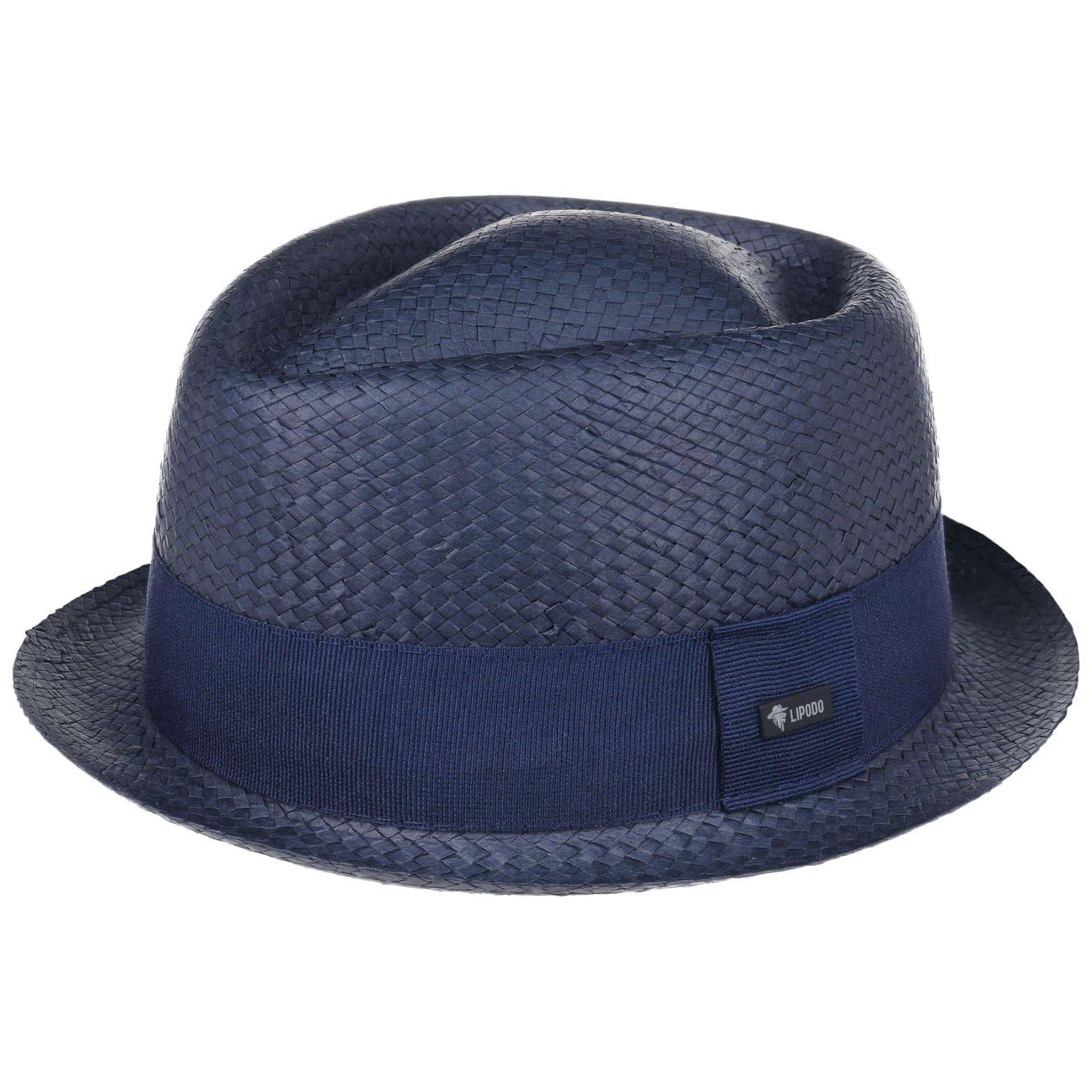 Lipodo Chapeau en Paille Uni Colour Pork Pie Femme/Homme - Made in Italy D'Ete de Soleil avec Ruban Gros Grain Printemps-ete Ete