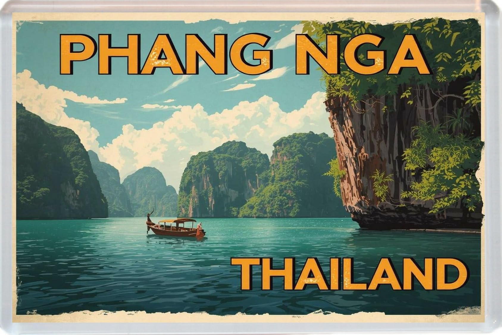 Baked Bean Store Multicolor Phang Nga - Thailand - Jumbo Artistic Fridge Magnet 96 X 67Mm Bbsfhm3602