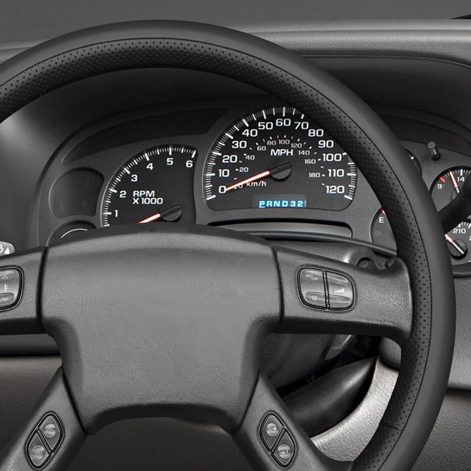 MEWANT Ręcznie ścieg pokrowiec na kierownicę samochodu do Chevroleta Silverado 2003-2007 ochraniacz na kierownicę akcesoria do kierownicy
