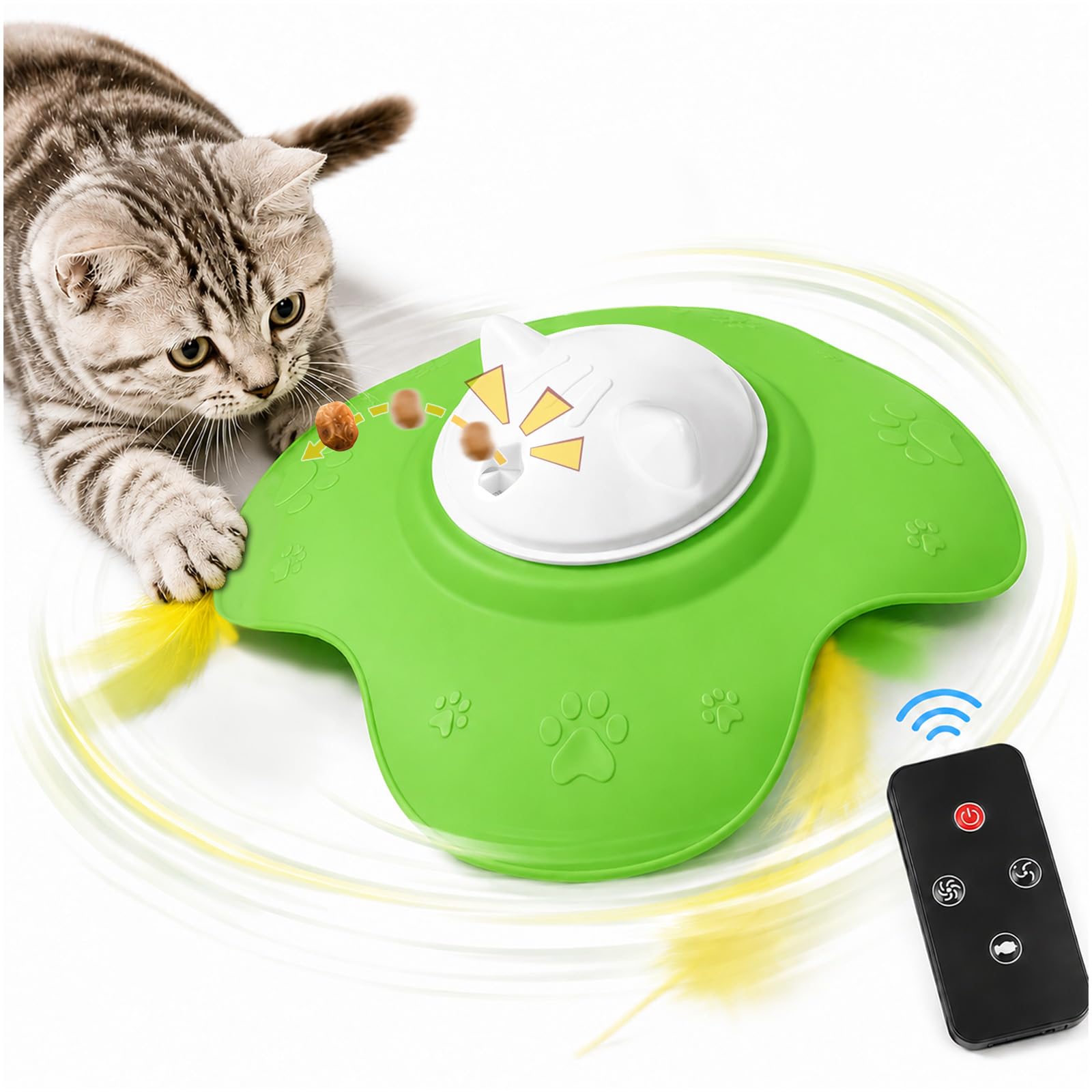 Hide and Seek Katzenspielzeug, Automatische Leckerli-Belohnung, Interaktives Katzenspielzeug für Indoor-Katzen, Motion Touch Aktiviertes Elektronisches Katzenspielzeug, Silikon Wiederaufladbare