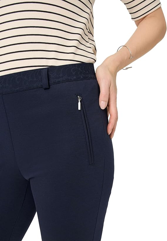 Raphaela Slim Fit Pantalon Met Pied-de-poule | Lillyth Navy | Ter Horst