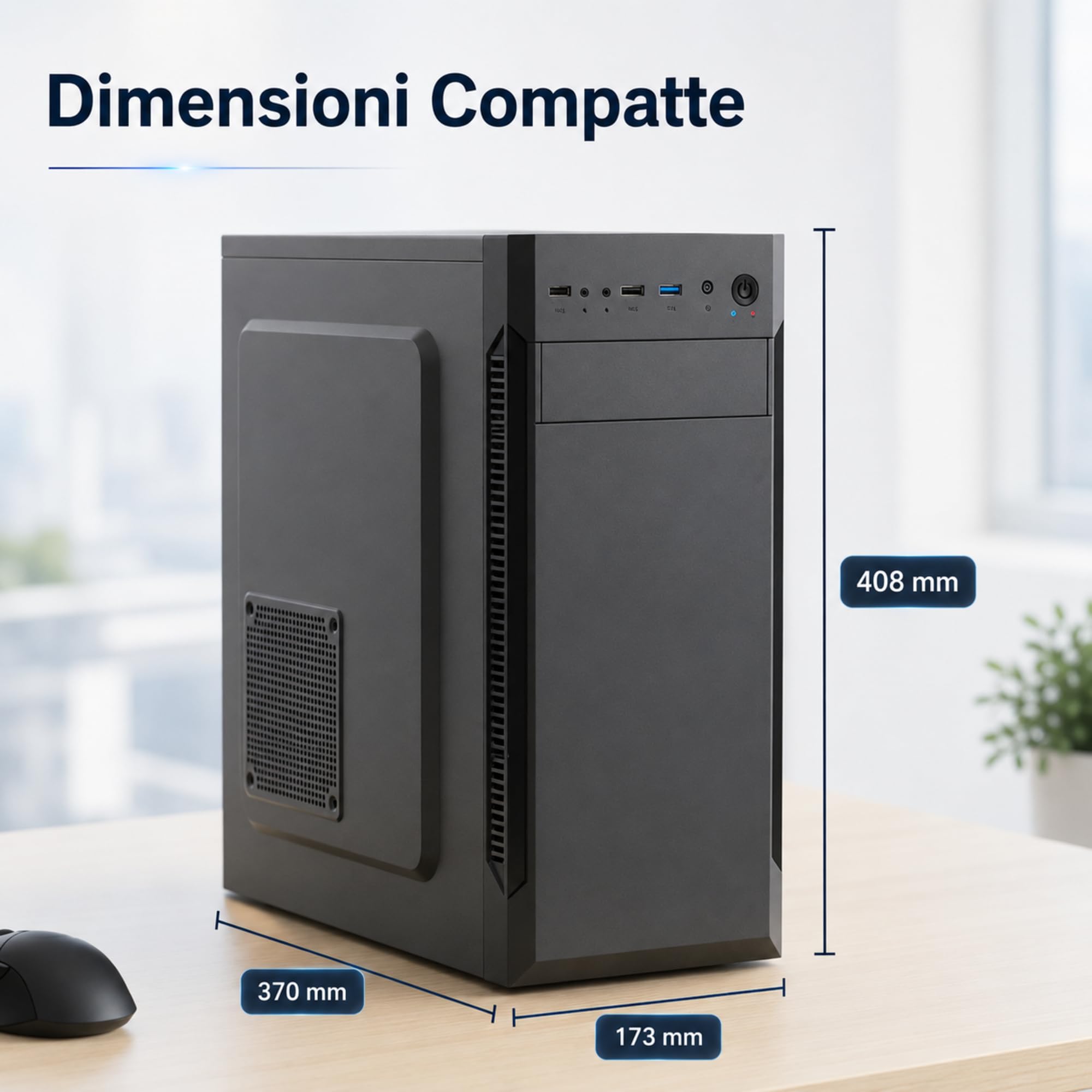 PC Fisso Intel Core Ultra 5 225F AI Integrata • Scheda Video RTX 5060 8GB • RAM 16GB DDR5 • SSD 500GB NVMe M.2 • WiFi AC e Bluetooth • HDMI • USB 3.2 • Computer Fisso Desktop Windows 11 Pro