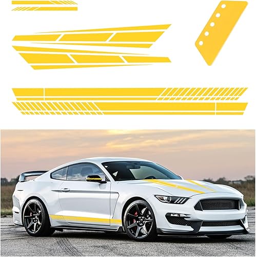 Miniatura 7 de Augeny 6 calcomanías de vinilo a rayas, impermeables, para el lado del automóvil, para espejo retrovisor, con escobilla de borde, accesorios