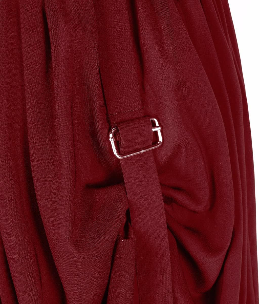 Women's Renaissance Skirt Victorian Peasant Double-Layer Maxi Long Skirt - Image 3