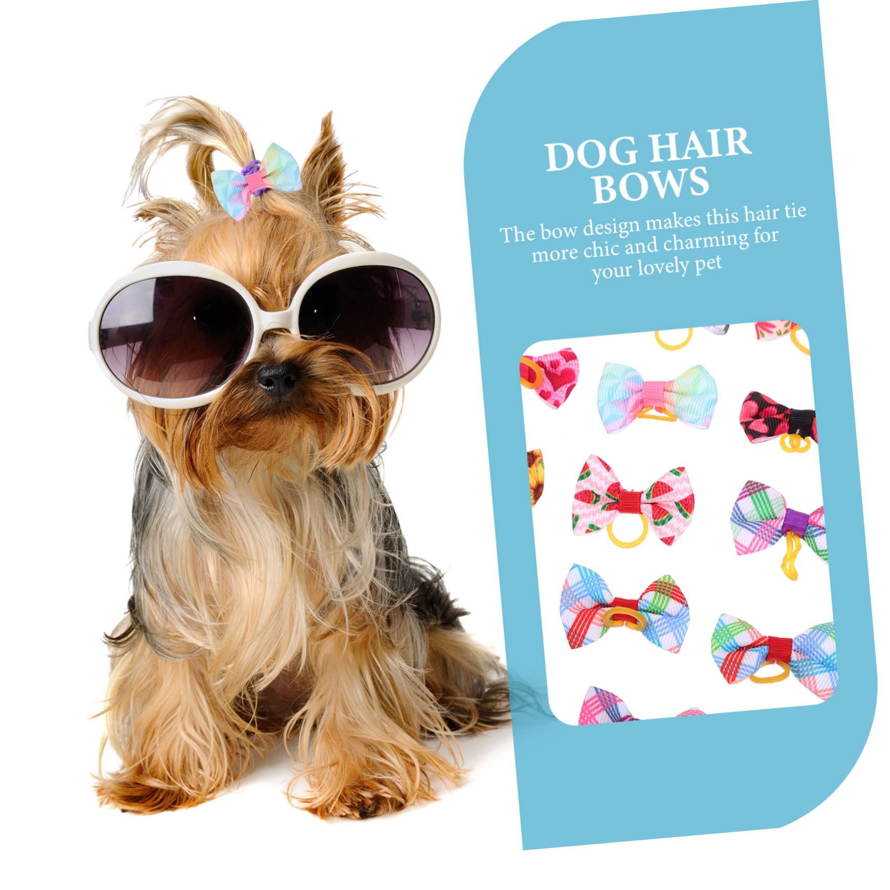 Mipcase 300 Piezas Flor De Cabeza De Mascota Perro Arcos Chica Cuidados del Perro Accesorios para Disfraces De Perros Pequeños Lazos para El Pelo De Perro Paño Pequeño Arco Elástico