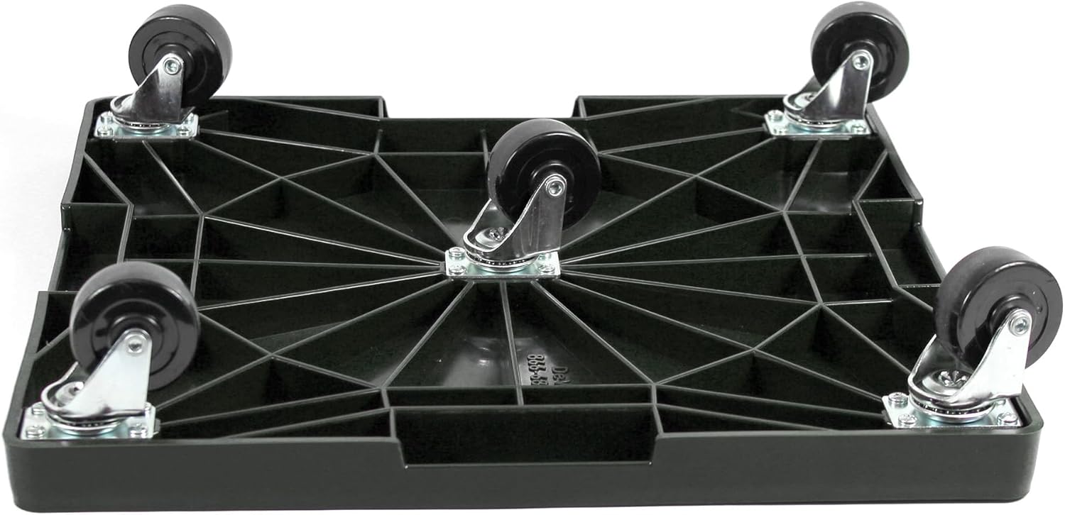 16” Square Rolling Plant Caddy, Heavy Duty Plant Stand with Wheels, Indoor Outdoor Planter Base for Pots, Patio, Deck, Black, Supports 500 lbs