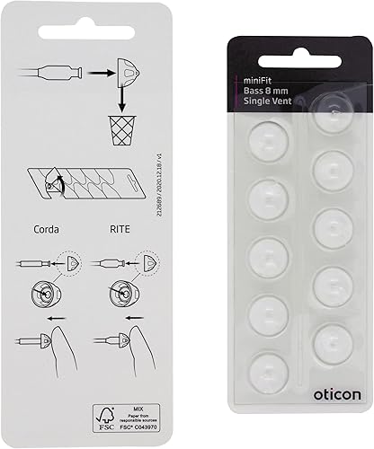 Miniatura 4 de Oticon - Domos originales para audífonos MiniFit con bajos de ventilación de 0.31 pulgadas (0.31 pulgadas - mediano), repuestos originales de