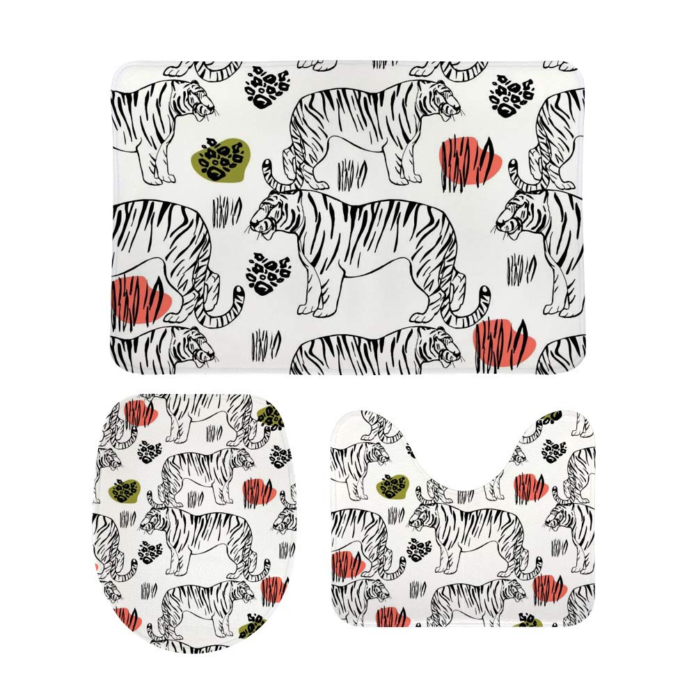 Tapis de bain antidérapants et ultra absorbants au style tropical pour sécuriser votre intérieur