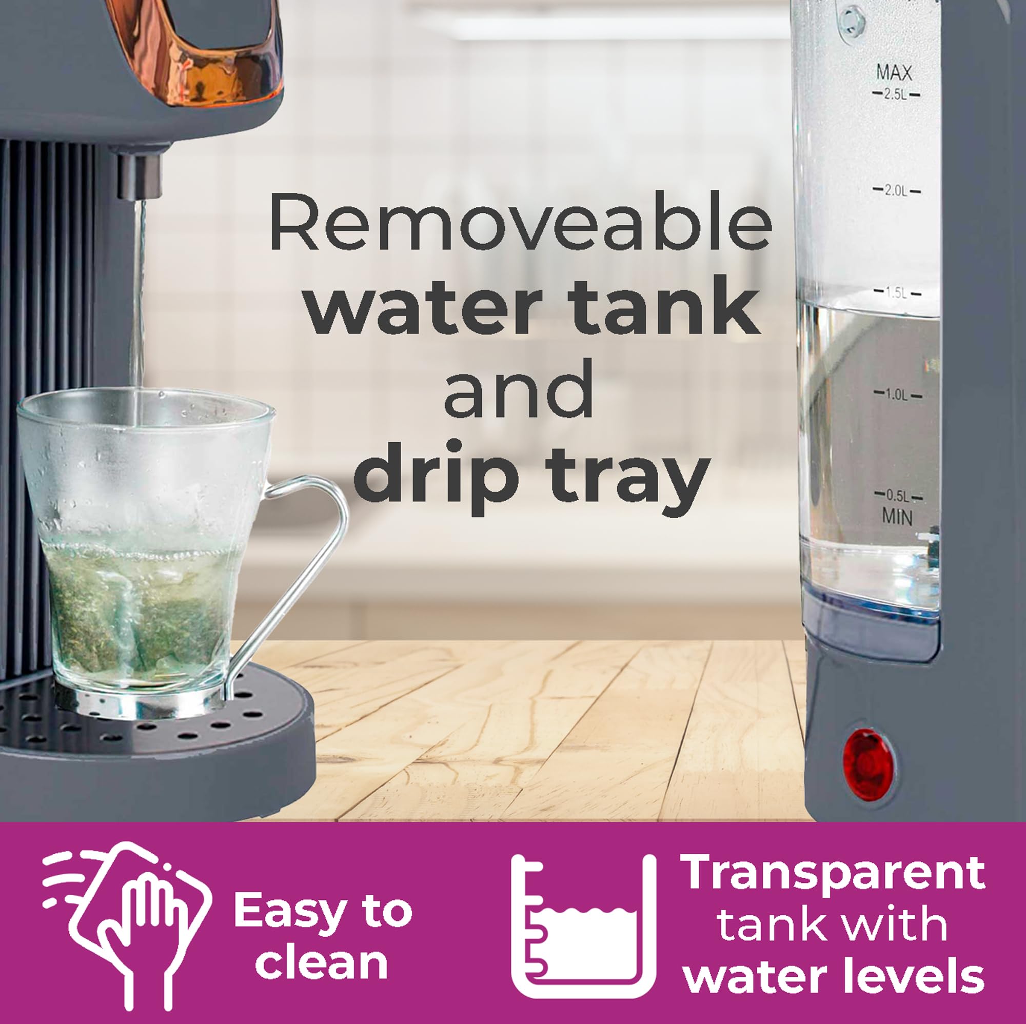 Neo 2.5L Instant Hot Dispenser Water Boiler Machine 2600w - Zwart (Grijs u0026  Koper) : Amazon.nl: Wonen en keuken