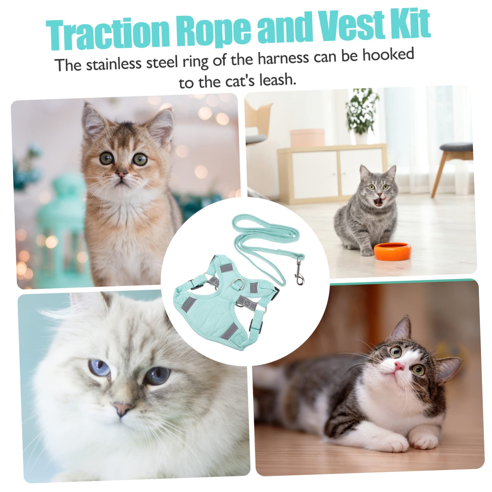 GRIRIW Cat Harness and Leash Set Chest Strap and Rope Kitten Traction Harness