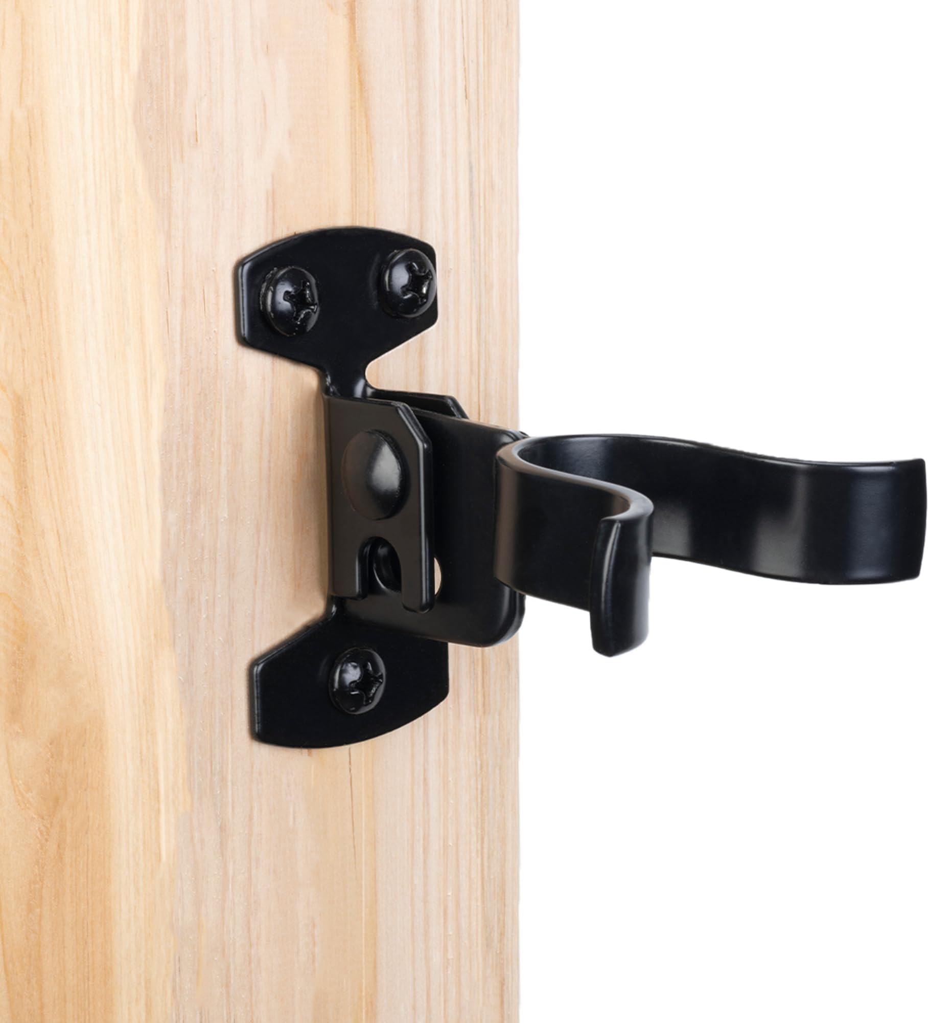 1-3/8" Flat Back Wall Mount Chain Link Fork Latch, Black Gate Fork Latch with Padlock Hole,Fence Latch Lock with Screws,Bolts,Gate Hardware Gate Latches for Outdoor Wooden Gates, 1 Pack