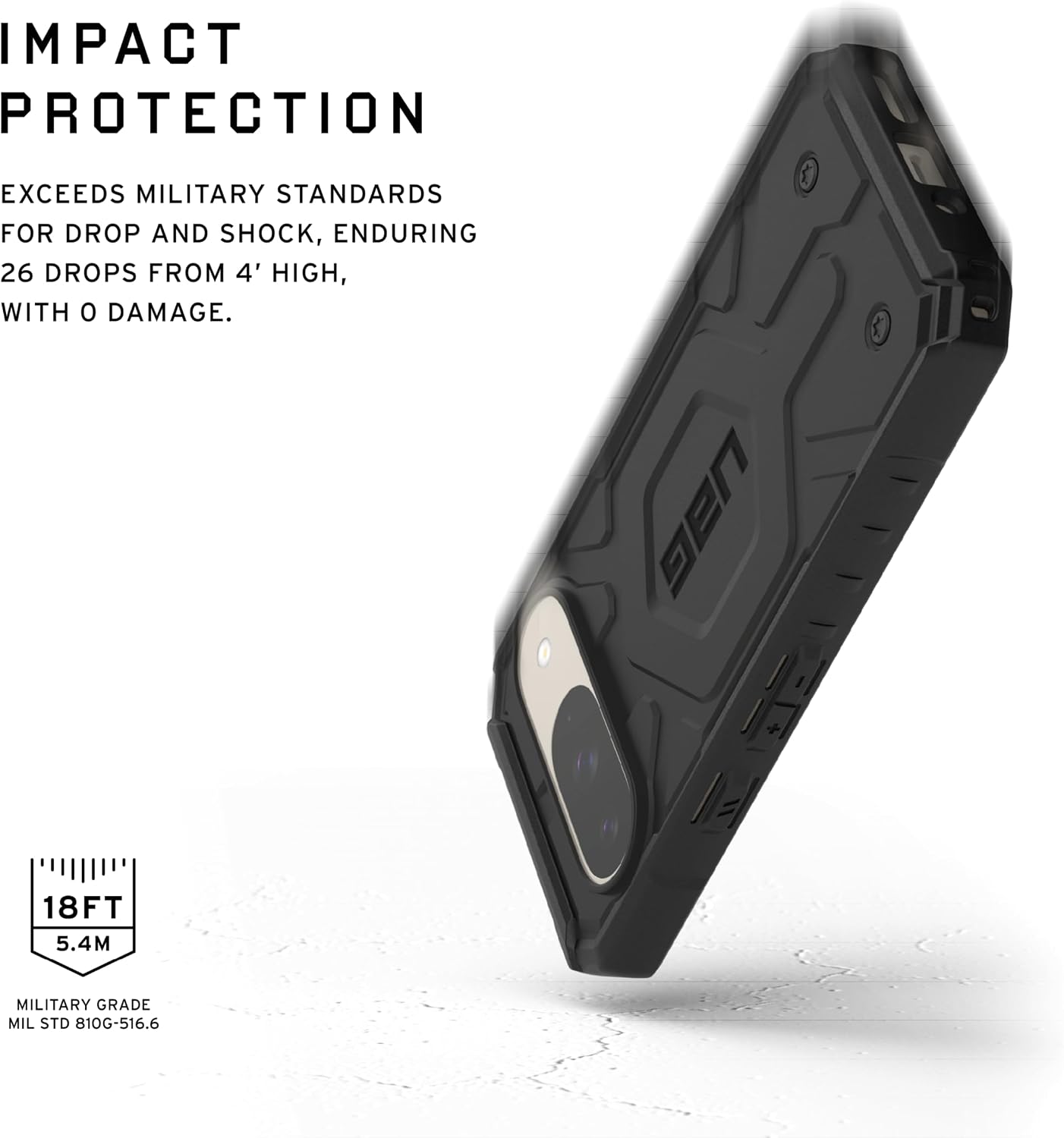 URBAN ARMOR GEAR UAG Made for Google Pixel 9 Case Pathfinder Black, Rugged Anti-Scratch Shockproof Military Drop Tested MIL-STD Protective Cover