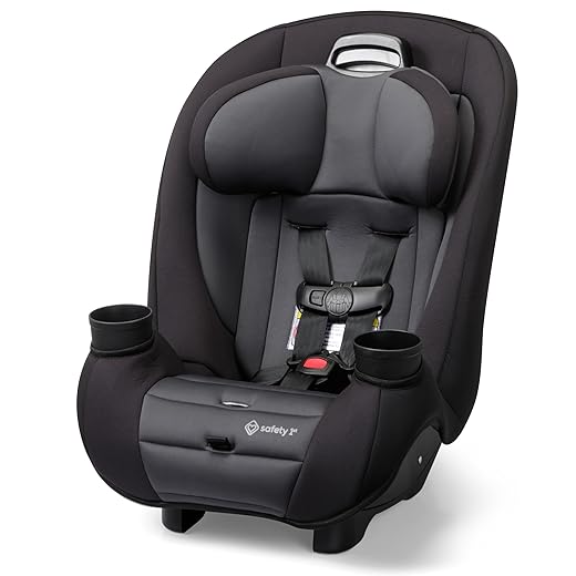 Safety 1st Ellaris 3-in-1 Convertible Car Seat, Slim Fit Design, Rear & Forward-Facing, 5-Position Headrest, 3-Across Fit, Travel-Friendly with Machine-Washable Seat Pad, Smokey Haze